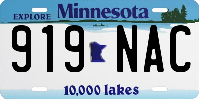MN license plate 919NAC