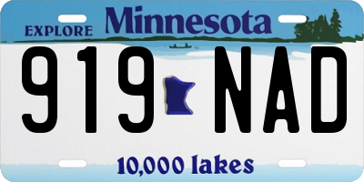 MN license plate 919NAD
