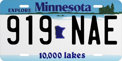 MN license plate 919NAE