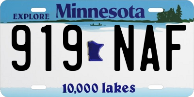 MN license plate 919NAF