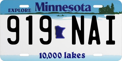 MN license plate 919NAI