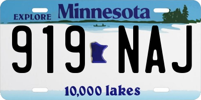 MN license plate 919NAJ