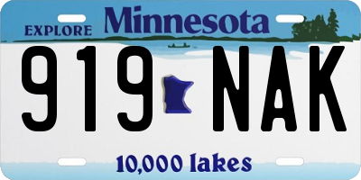 MN license plate 919NAK