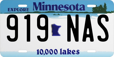 MN license plate 919NAS