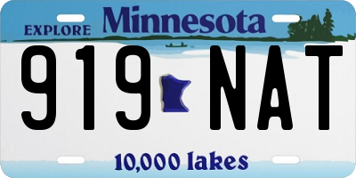 MN license plate 919NAT