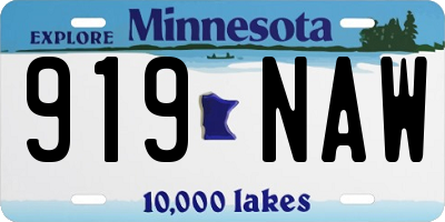 MN license plate 919NAW