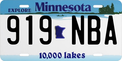 MN license plate 919NBA