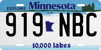 MN license plate 919NBC
