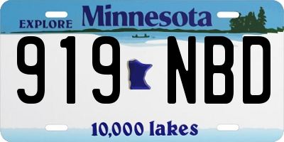 MN license plate 919NBD