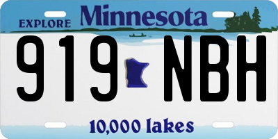 MN license plate 919NBH