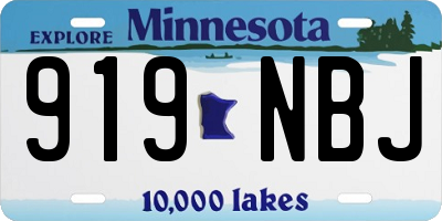 MN license plate 919NBJ