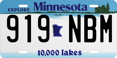 MN license plate 919NBM