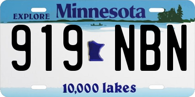 MN license plate 919NBN