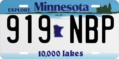 MN license plate 919NBP