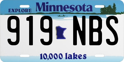 MN license plate 919NBS