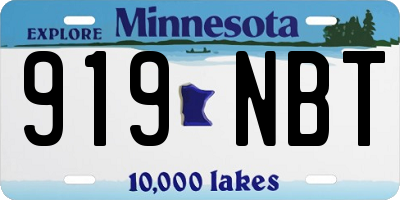 MN license plate 919NBT