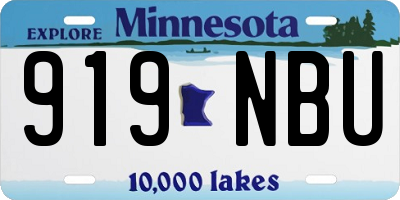 MN license plate 919NBU