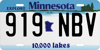 MN license plate 919NBV