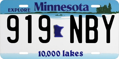 MN license plate 919NBY