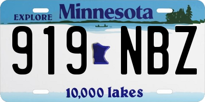 MN license plate 919NBZ