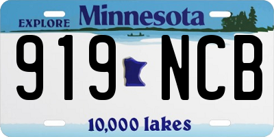 MN license plate 919NCB