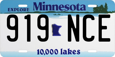 MN license plate 919NCE