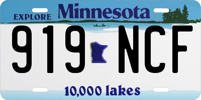 MN license plate 919NCF