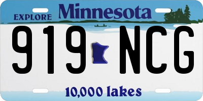 MN license plate 919NCG