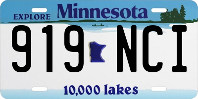 MN license plate 919NCI