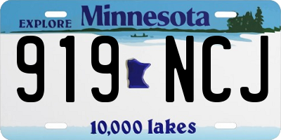 MN license plate 919NCJ
