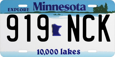 MN license plate 919NCK