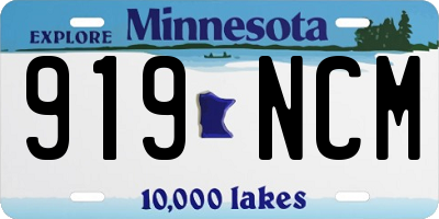 MN license plate 919NCM