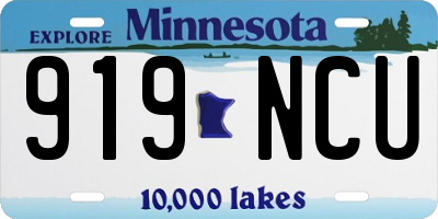 MN license plate 919NCU