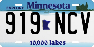 MN license plate 919NCV
