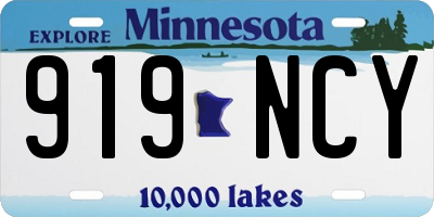 MN license plate 919NCY