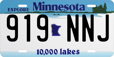 MN license plate 919NNJ