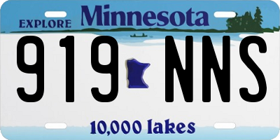 MN license plate 919NNS