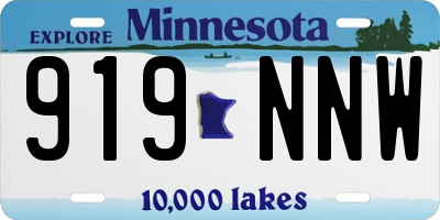 MN license plate 919NNW