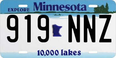 MN license plate 919NNZ