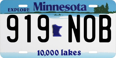 MN license plate 919NOB