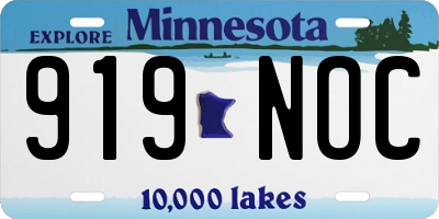 MN license plate 919NOC