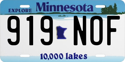 MN license plate 919NOF