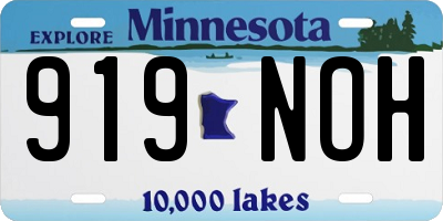 MN license plate 919NOH