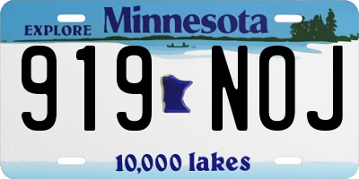 MN license plate 919NOJ