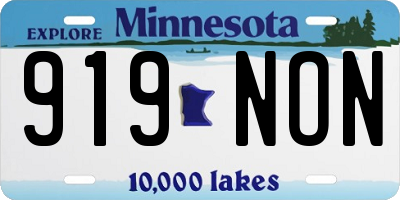MN license plate 919NON