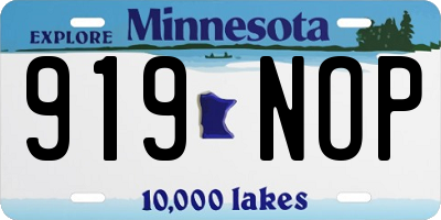 MN license plate 919NOP