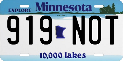 MN license plate 919NOT