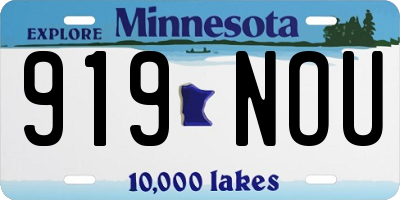MN license plate 919NOU