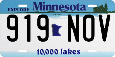 MN license plate 919NOV