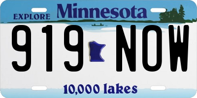 MN license plate 919NOW